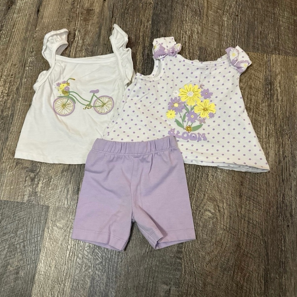 Little Lass Purple and Yellow Floral Baby Dress